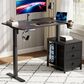 HOMLUX 47" Height-Adjustable Sit-Stand Computer Desk with Printer Cabinet in Black, , large