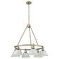 Golden Lighting Orwell 6-Light Chandelier with Dusky Blue Shade in Aged Brass, , large