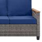 Sunwell Garden 6-Piece Patio Chat Set with Two Ottoman in Navy, , large