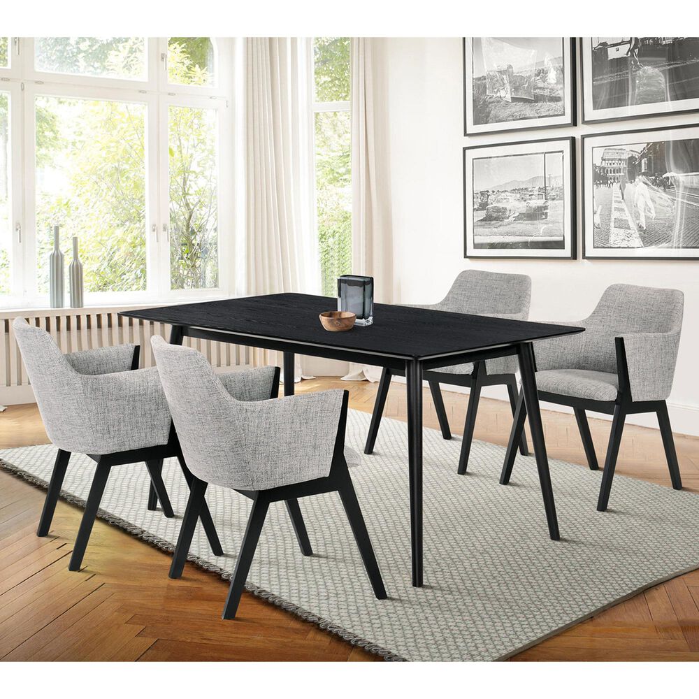 Blue River Westmont and Renzo 5-Piece Dining Set with Gray Cushion in Black, , large