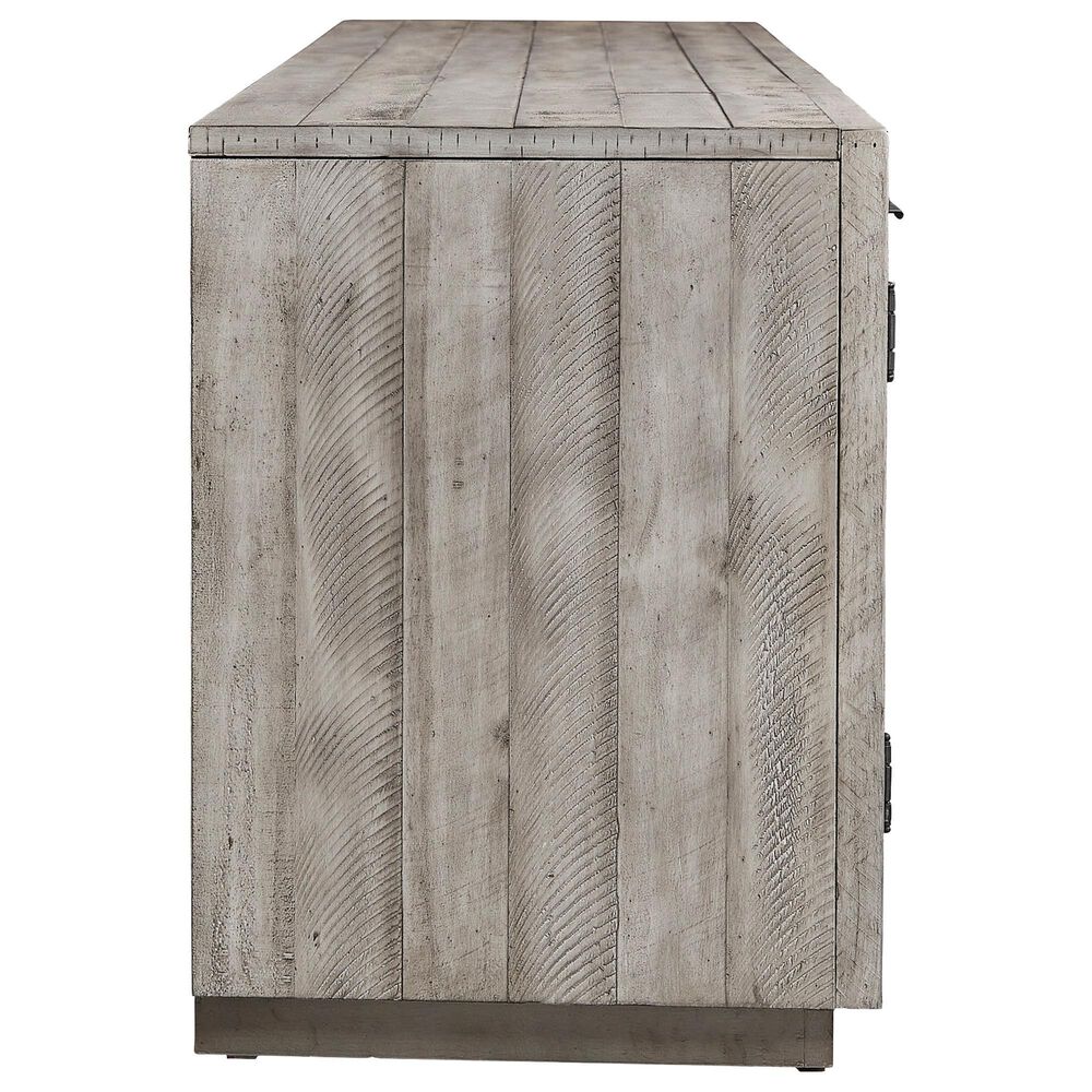 Ashley Naydell 92" XL TV Stand in Weathered Light Gray, , large