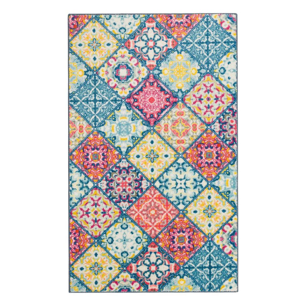 Mohawk Moroccan Blue 2" x 4" Blue Area Rug , , large