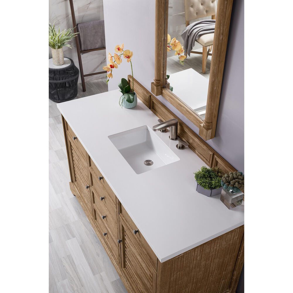 James Martin Savannah 60" Single Bathroom Vanity in Driftwood with 3 cm