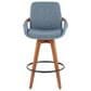 Lumisource Cosmo Swivel Counter Stool with Blue Noise Cushion in Walnut and Black, , large