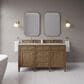 James Martin Brittany 60" Double Bathroom Vanity in Pecan with 3 cm Siberian Silestone Top, Rectangular Sinks and FreePower Wireless Charger, , large