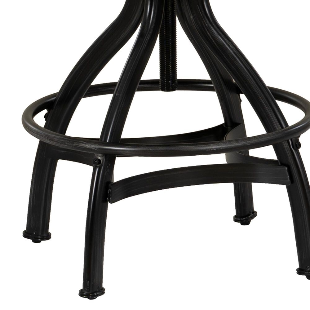 Linon Home Decor Haywood Swivel Backless Stool in Brown, , large