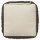 LR Home 18" Square Striped Pouf in Brown, , large