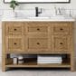 James Martin Vanities Breckenridge 48" Single Bathroom Vanity in Light Natural Oak with Single Hole 3 cm White Zeus Quartz Top and Rectangular Sink, , large