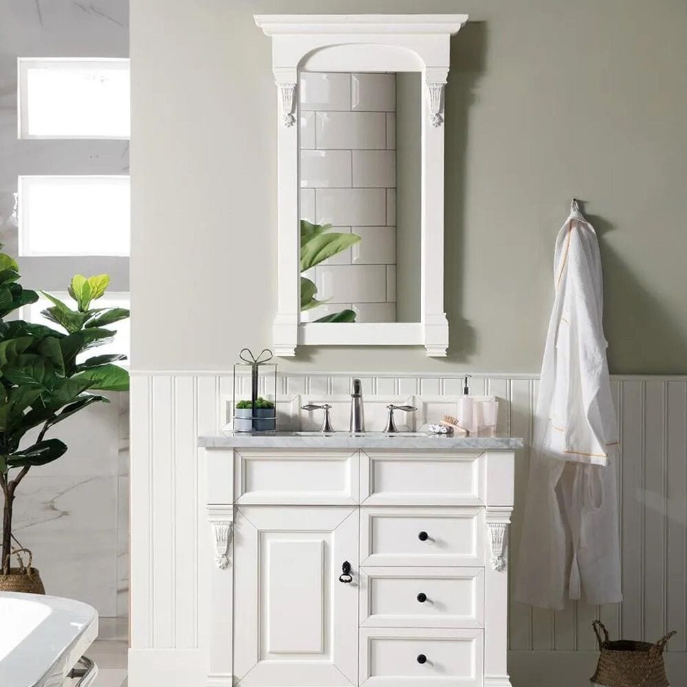 James Martin Vanities Brookfield 26&quot; Single Vanity Mirror in Bright White, , large