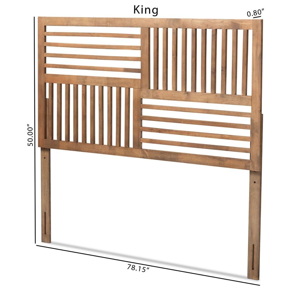 Baxton Studio Adler King Headboard in Ash Walnut, , large