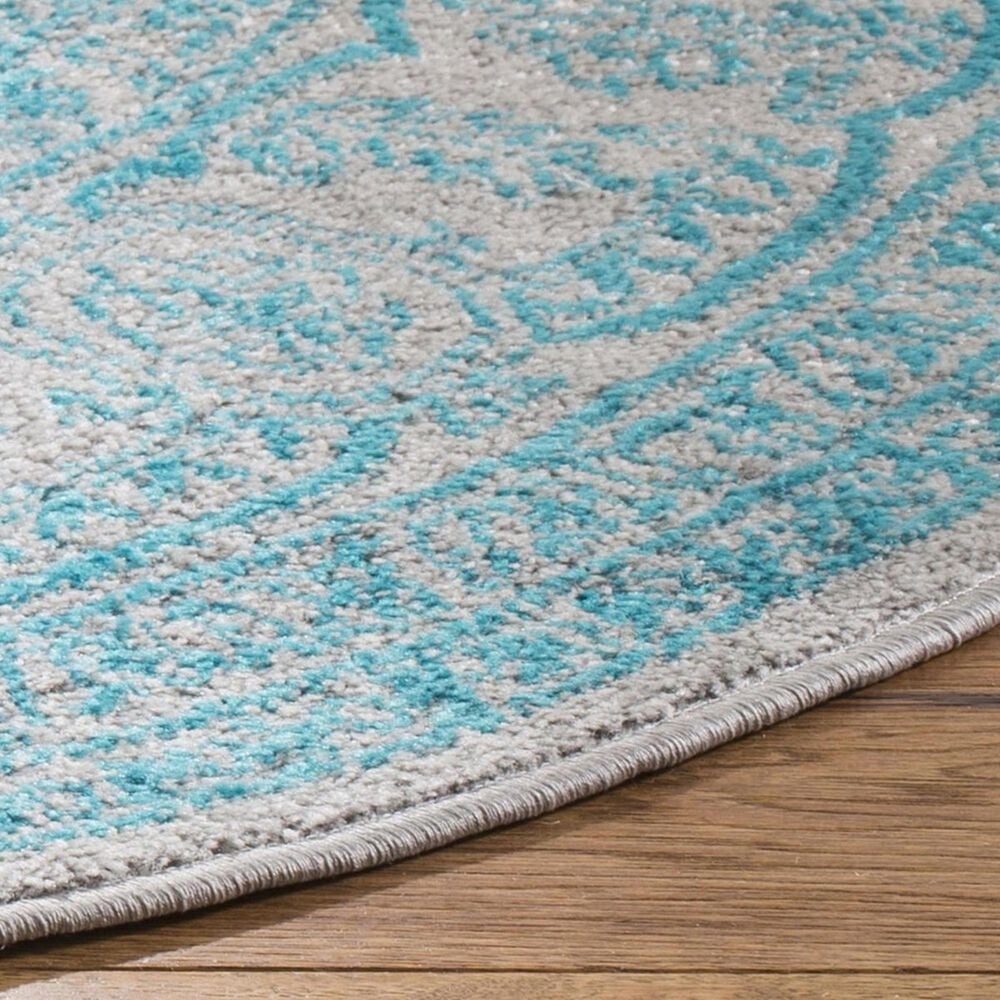 Safavieh Adirondack ADR108L 6&#39; Round Light Grey and Teal Area Rug, , large