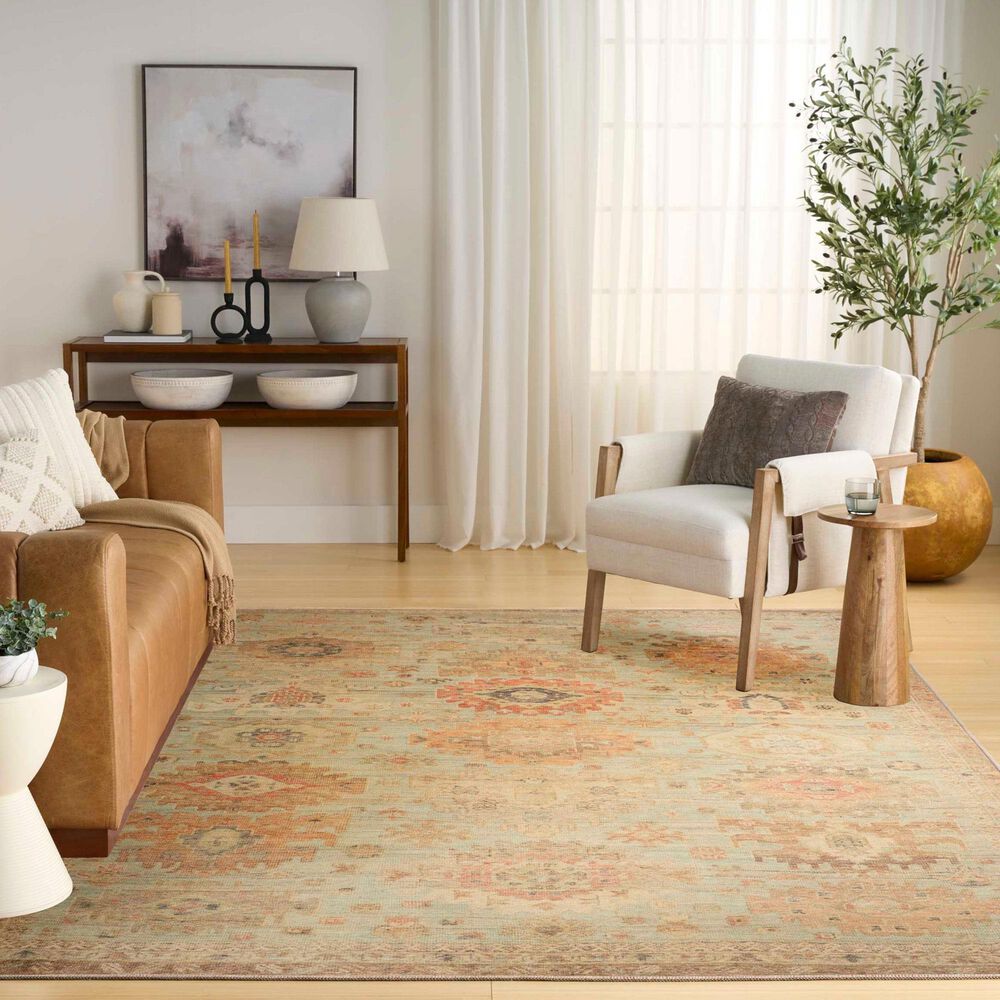 Nourison Vintage Washables Sage and Multicolor 9'10" x 13'2" Area Rug, , large
