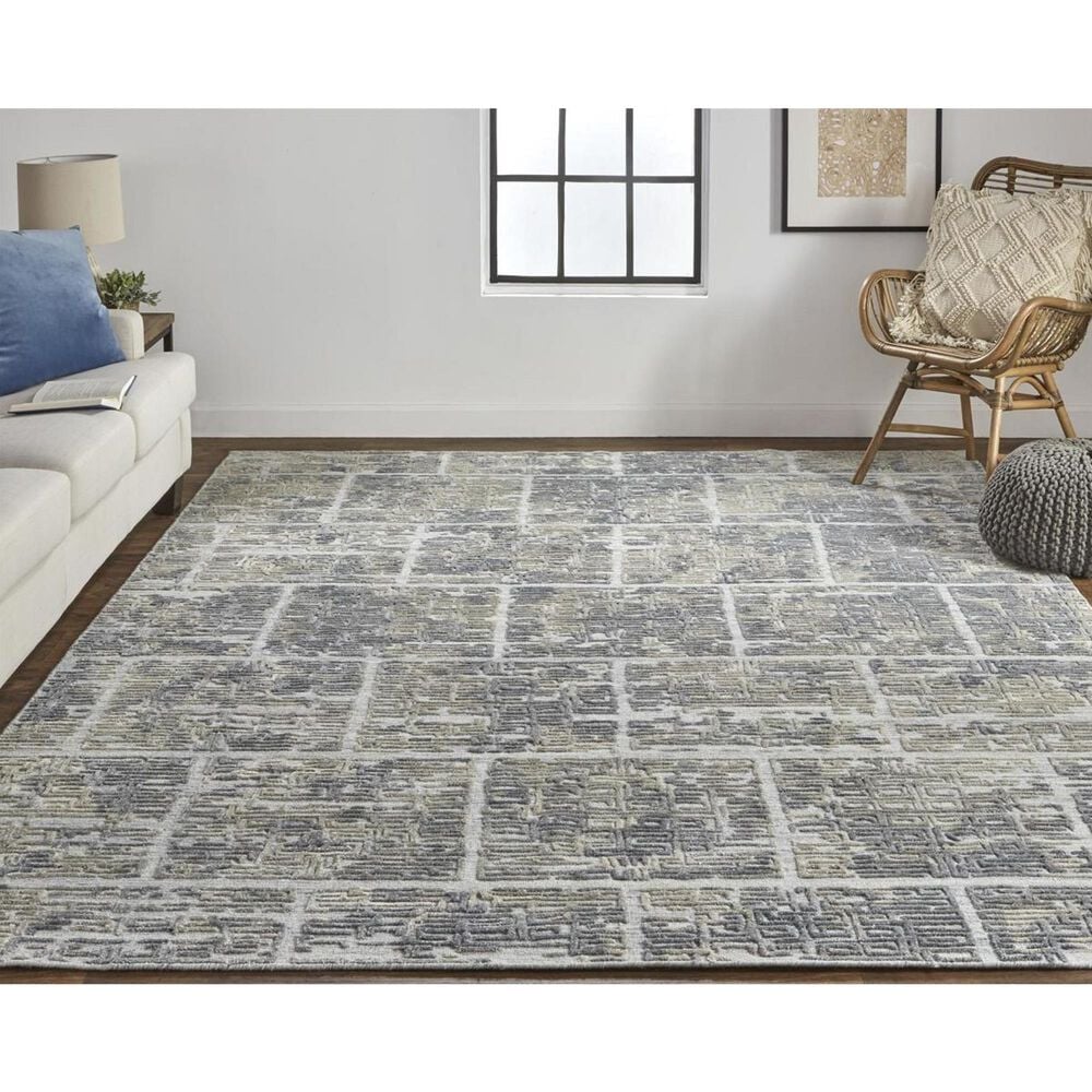 Feizy Elias 5&#39; x 8&#39; Blue and Ivory Area Rug, , large