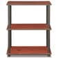 HOMLUX 3-Tier Compact Open Storage Bookshelf in Dark Cherry and Black, , large