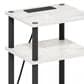 HOMLUX 3-Tier Turn-N-Tube End Table with 2 USB ports in Marble White and Black, , large