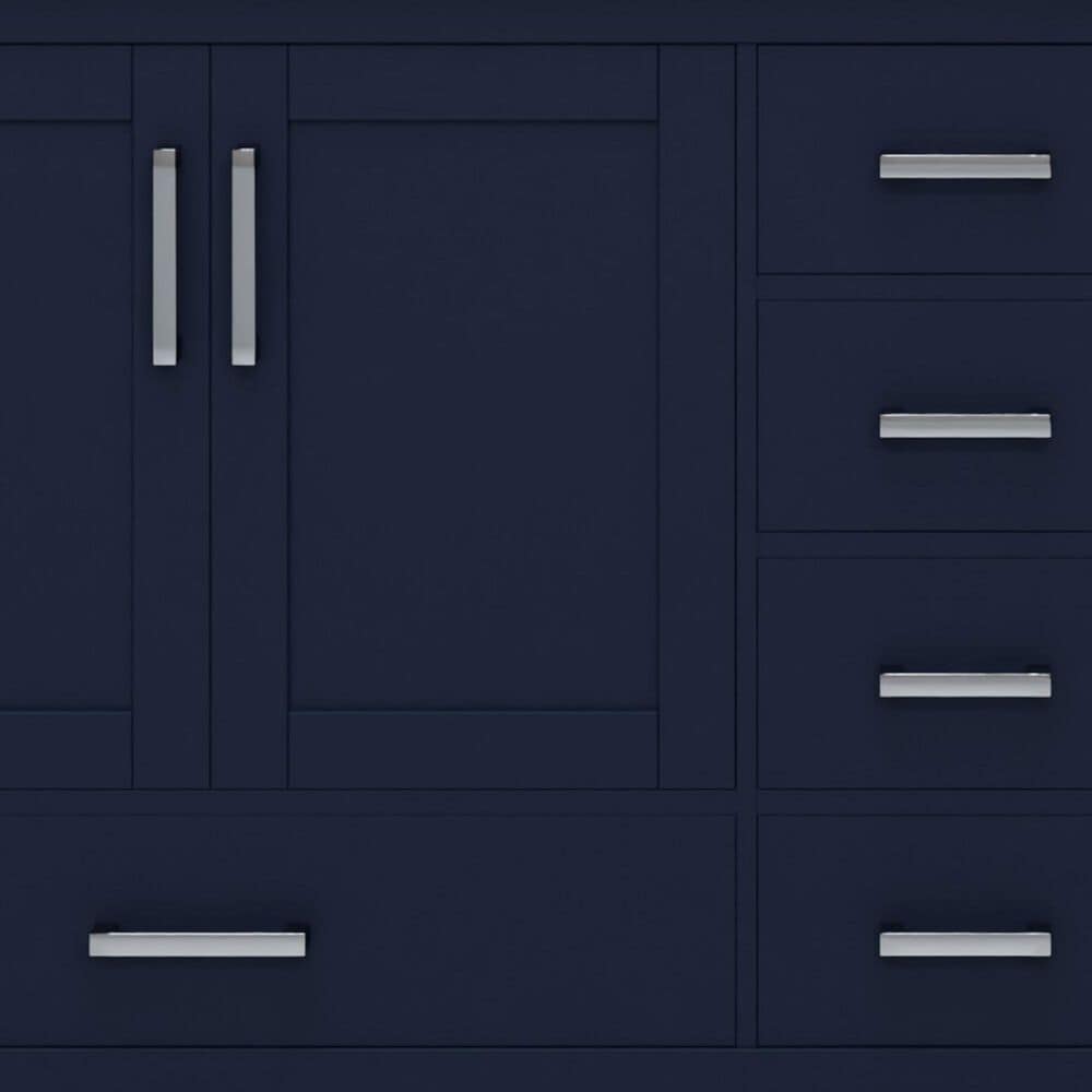 Lexora Home Jacques 84" Double Bathroom Vanity in Navy Blue with 2 cm White Quartz Top and Rectangular Sinks, , large
