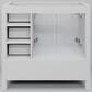 Lexora Home Jacques 36" Left Offset Single Bathroom Vanity in White with 2 cm White Quartz Top and Rectangular Sink, , large