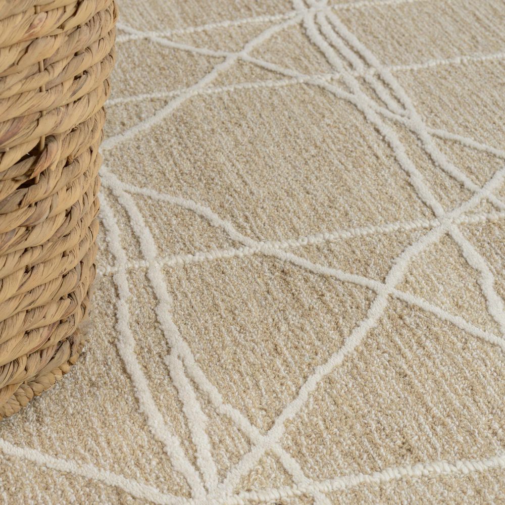 RIZZY Quinn Striped Brown and Taupe 5' x 7'6" Area Rug, , large