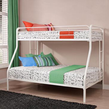 Dorel Twin over Full Metal Bunk Bed in White, , large