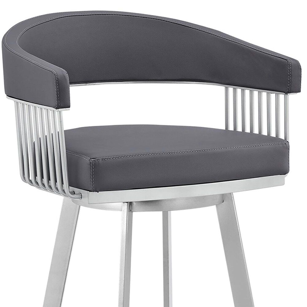 Blue River Chelsea 25&quot; Counter Stool with Slate Gray Cushion in Silver, , large