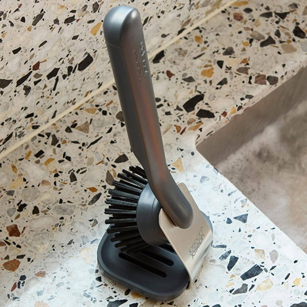 Joseph Joseph SinkTech Washing Up Brush with Steel Stand in Grey, , large