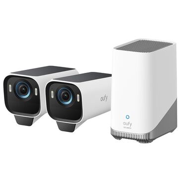eufy S3 Pro 2-Outdoor Wireless 4K Solar Powered Security Cameras with HomeBase 3 in White, , large