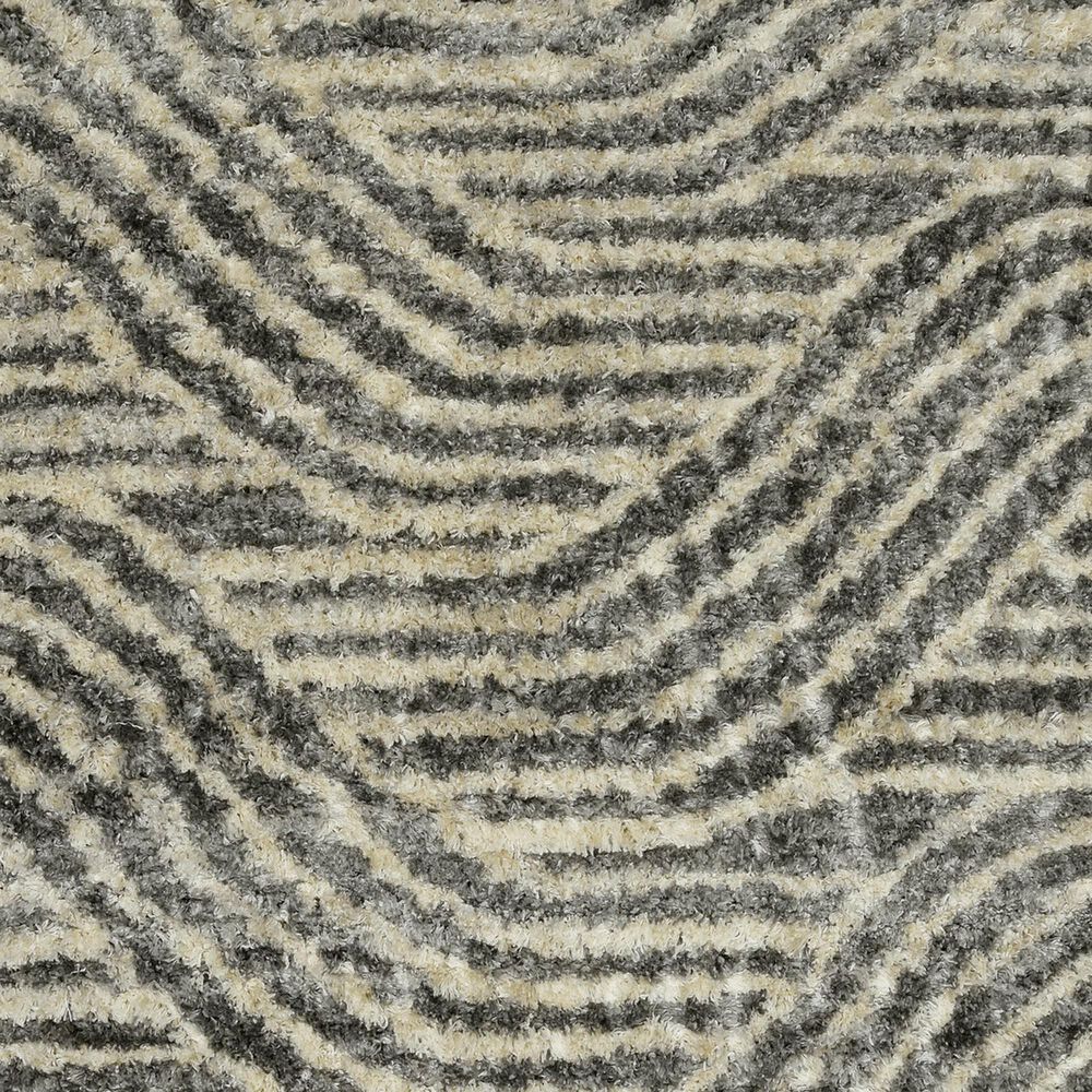 Kas Oriental Rugs Merino Waves 5&#39;3&quot; x 7&#39;7&quot; Charcoal Area Rug, , large