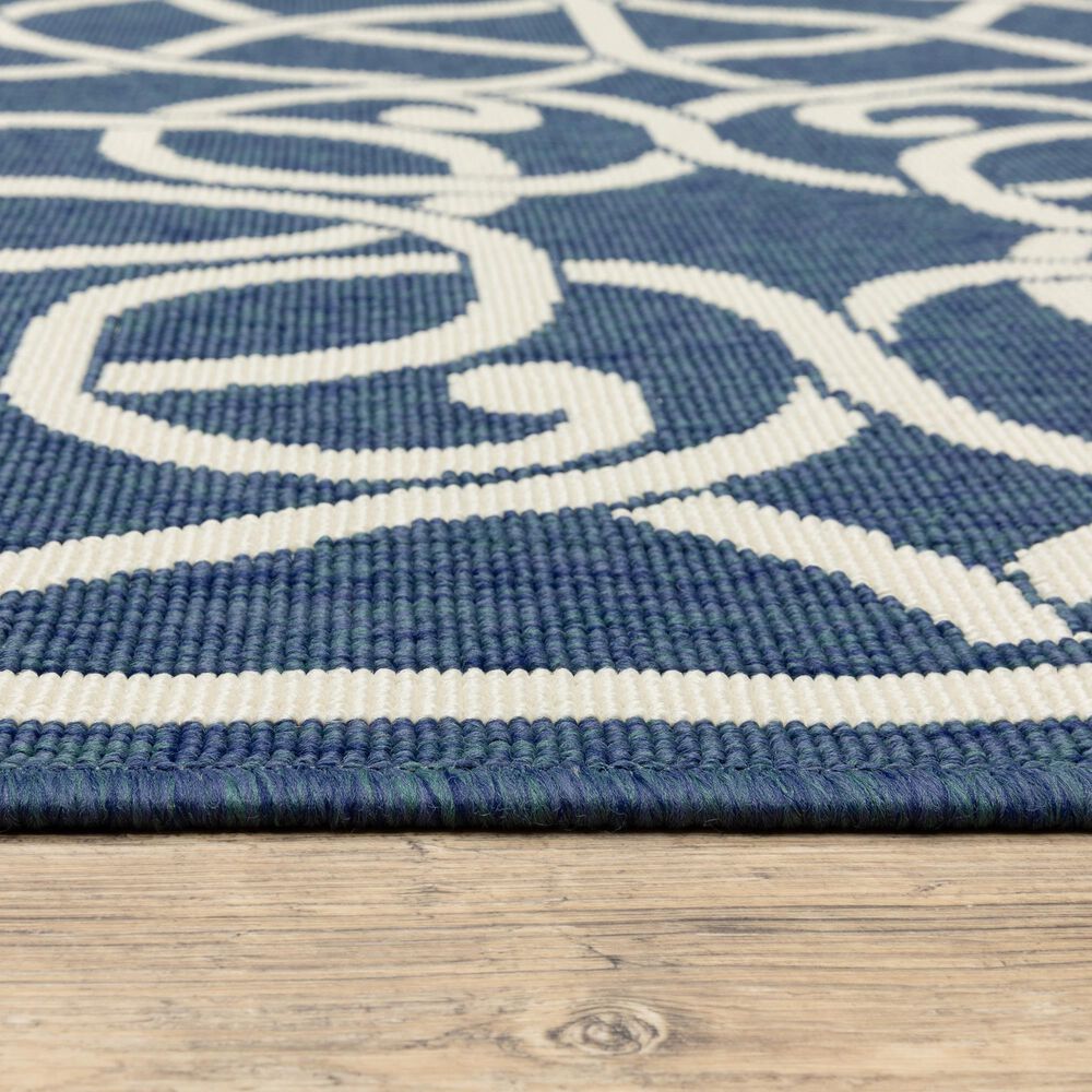Oriental Weavers Meridian 2205B 2&#39;3&quot; x 7&#39;6&quot; Navy Runner, , large