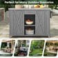 Hearth and Haven Outdoor Kitchen Island with Stainless Steel Top in Grey, , large