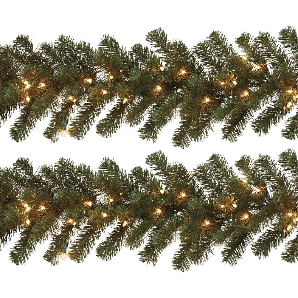 The Gerson Company 9" Balsam Pine Garlands in Green (Set of 2), , large