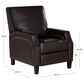 Linon Home Decor Portico Push Back Recliner in Chocolate, , large