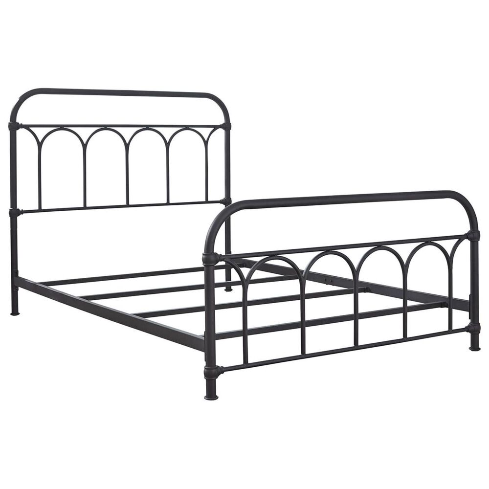 Ashley Nashburg Full Metal Slat Bed in Black, , large