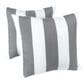 Hearth and Haven 18" x 18" Outdoor Cotton Stripe Throw Pillow in Grey and White (Set of 2), , large