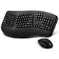 Adesso Wireless Ergo Keyboard and Laser Mouse Combo in Black, , large