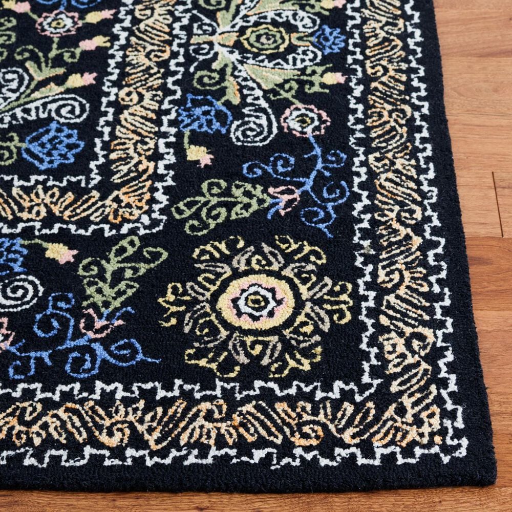 Safavieh Micro-Loop 4&#39; x 6&#39; Black and Green Area Rug, , large