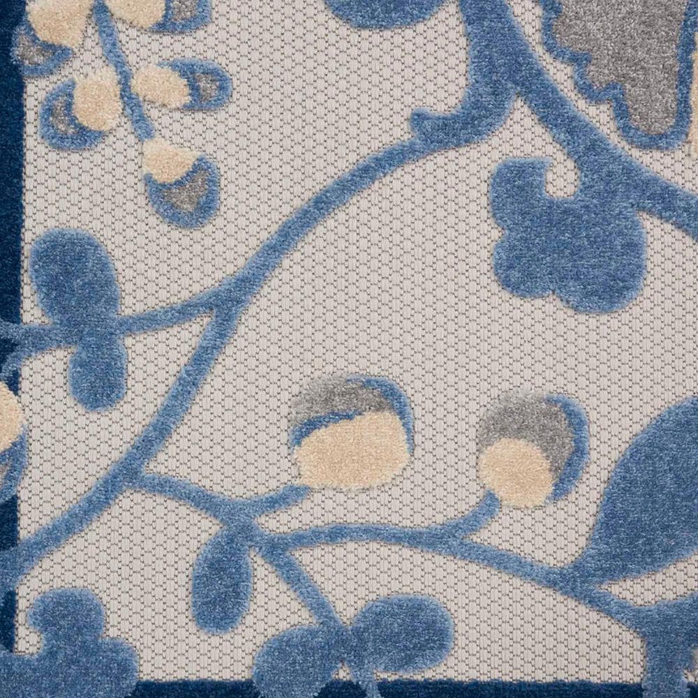 Nourison Aloha ALH17 2&#39; x 6&#39; Blue and Grey Indoor/Outdoor Runner, , large
