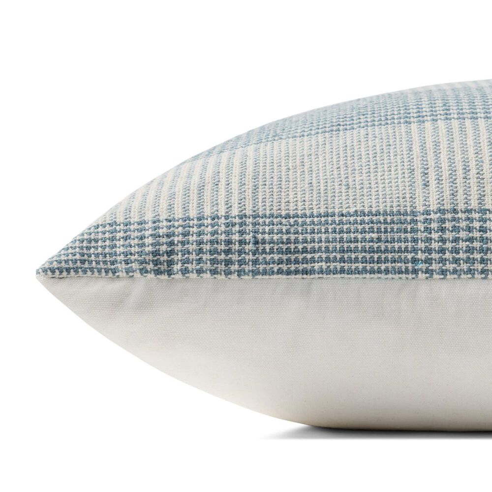 Loloi Auggie 22&quot; Square Throw Pillow in Blue, White and Ivory, , large