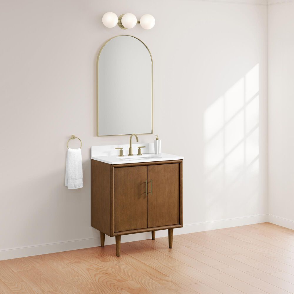 37B Mertola 30" Single Bathroom Vanity Cabinet in Dark Maplewood with White Composite Stone Top and Backsplash, , large