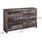Ashley Derekson 6 Drawer Dresser in Walnut and Gray, , large