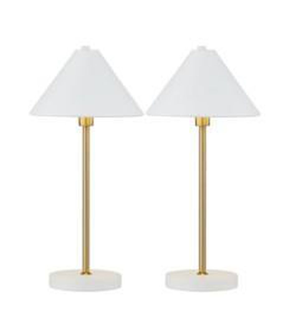 Anthony California 21" Table Lamp in White and Gold (Set of 2), , large
