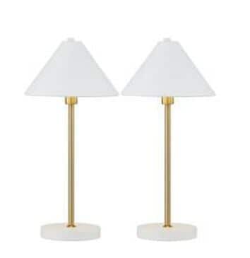 Anthony California 21" Table Lamp in White and Gold (Set of 2), , large