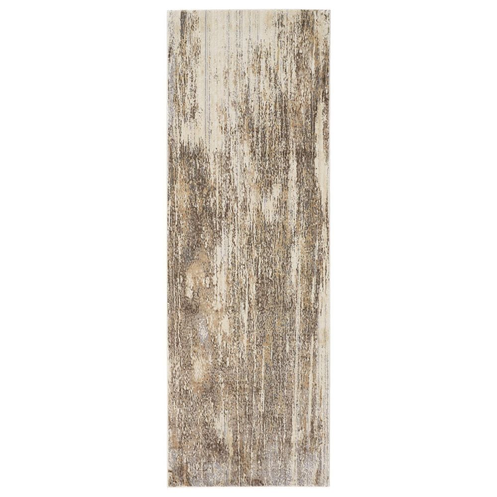 Feizy Parker 3705F 2"6" x 8" Ivory and Gray Runner, , large