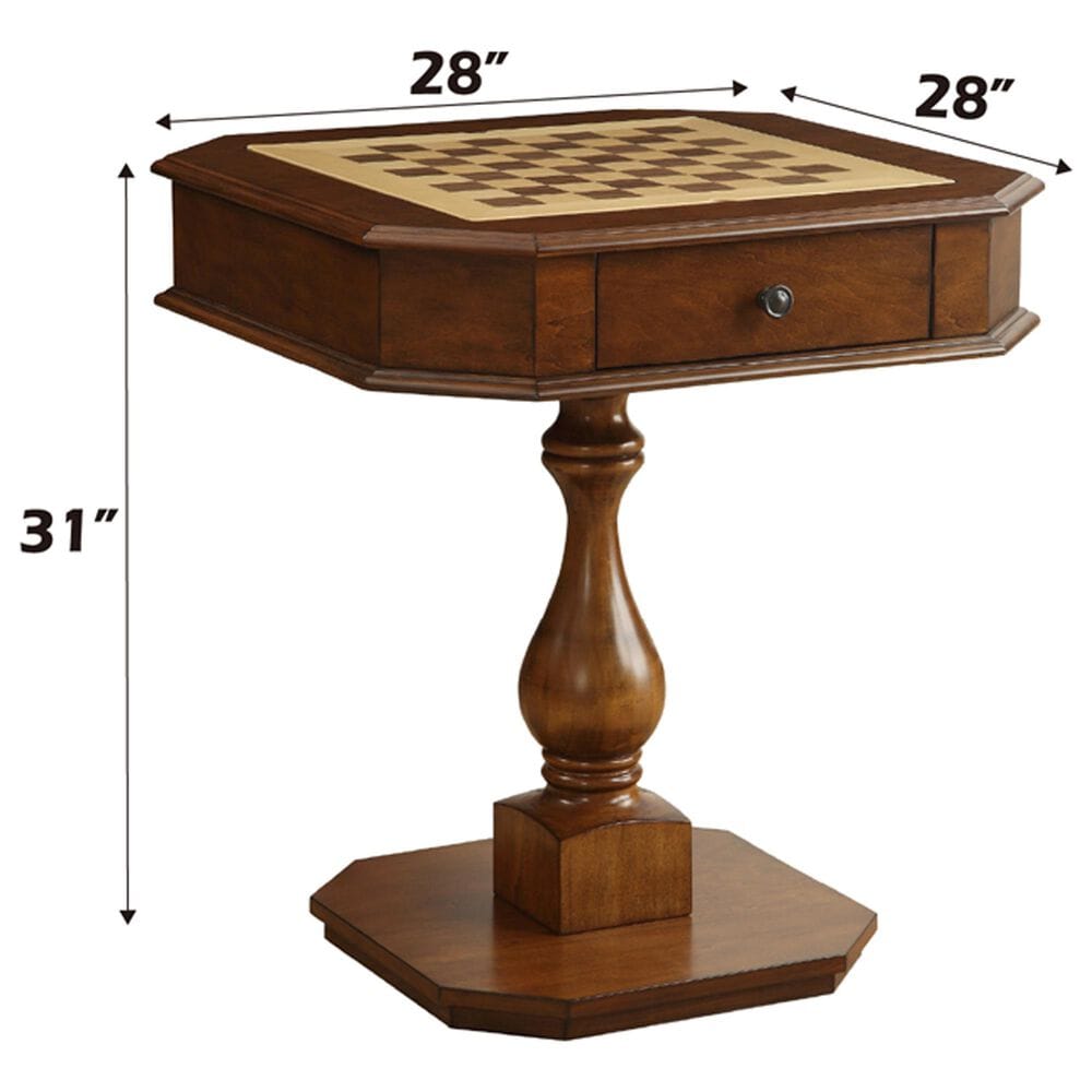 HOMLUX Bishop 2-Drawer Game Table in Cherry, , large