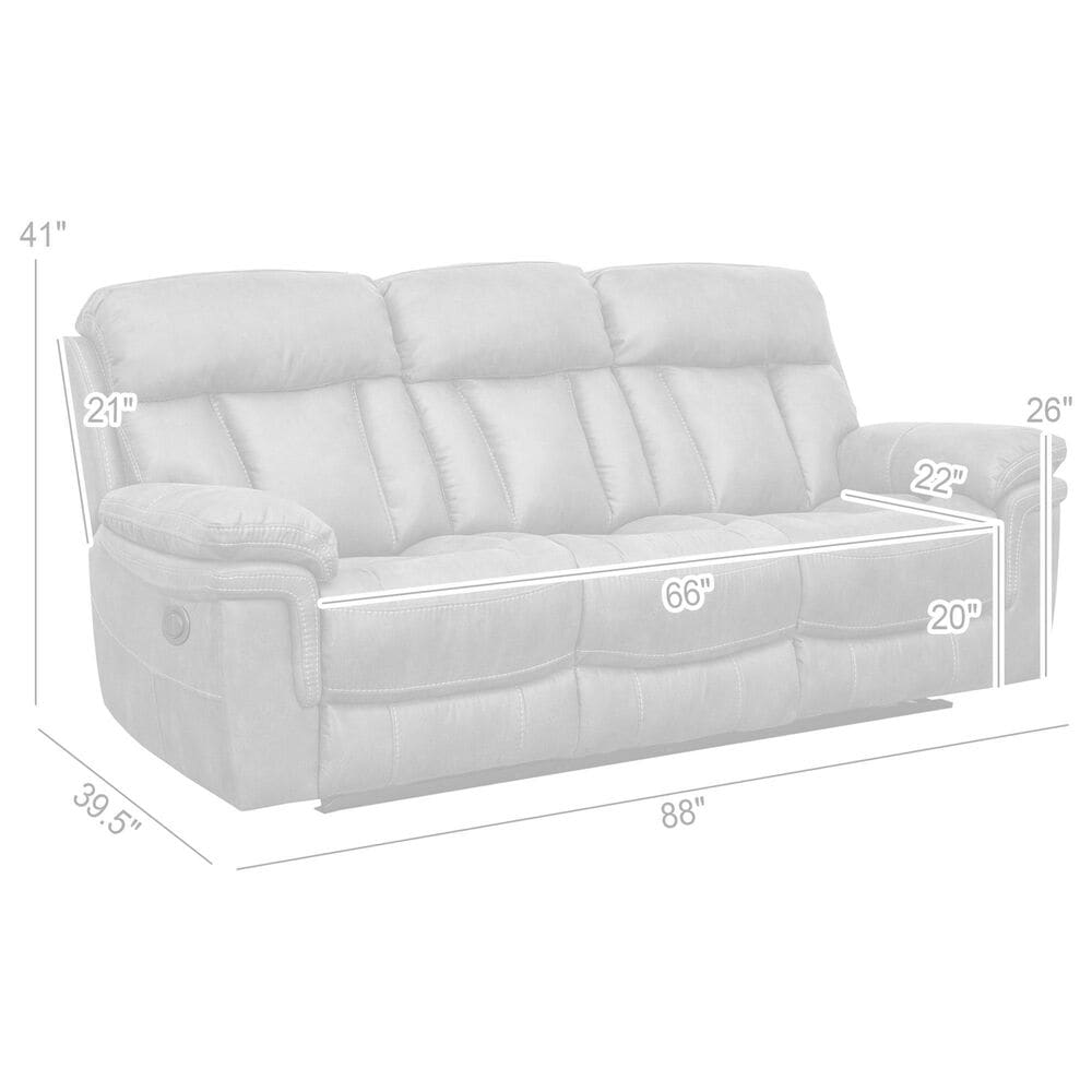 Blue River Estelle Power Reclining Sofa in Gunmetal, , large