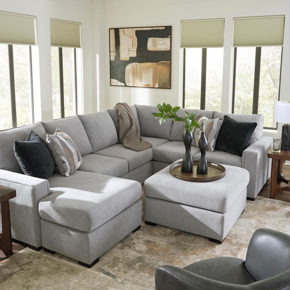 Ashley Lakepoint Oversized Accent Ottoman in Nickel, , large