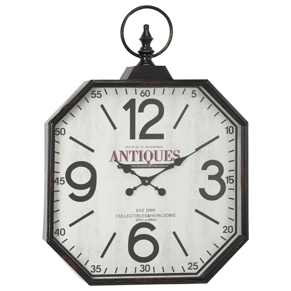 Maple and Jade Rectangle Wall Clock in Black, , large