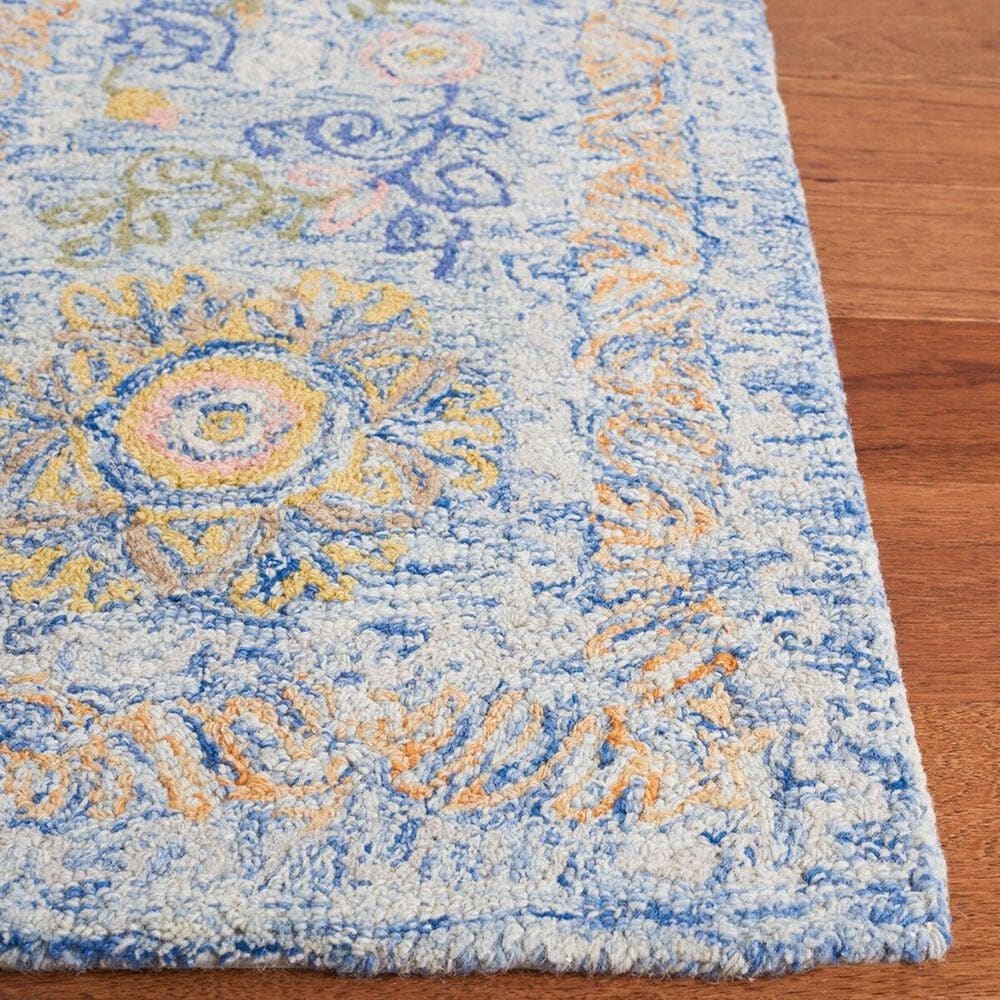 Safavieh Micro-Loop Oriental 2&#39;3&quot; x 7&#39; Blue and Green Runner, , large