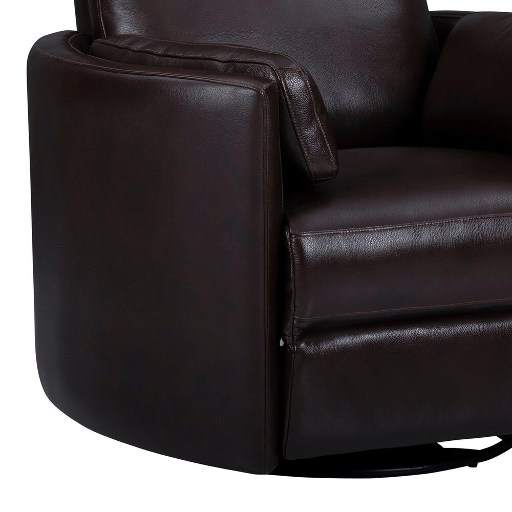 Simeon Collection Radius Manual Swivel Glider Recliner in Hickory Brown, , large