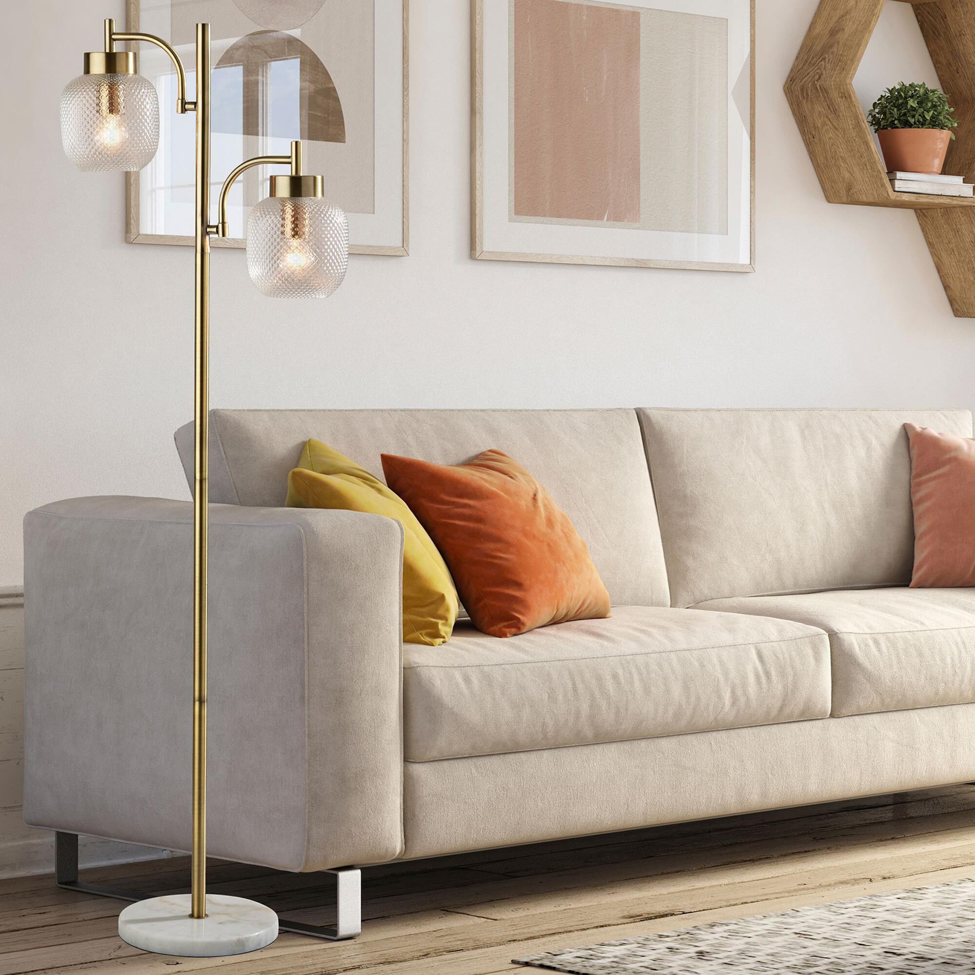 Floor lamp with two lights cheap