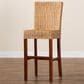 Baxton Studio Racquel Bar Stool in Natural and Walnut Brown, , large